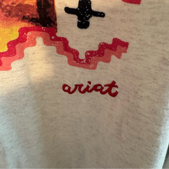 ARIAT Women's Long Sleeve T Shirt Western Graphic Beige Red Size XL - Picture 3 of 6